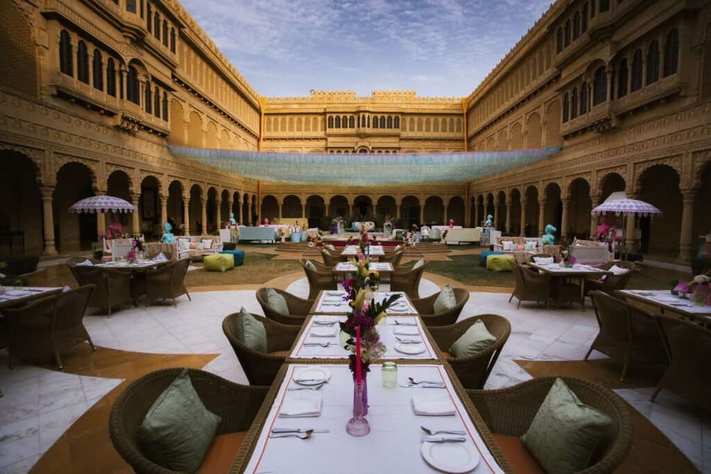 Private royal dining courtyard experience in Rajasthan palace - ABDC Royal